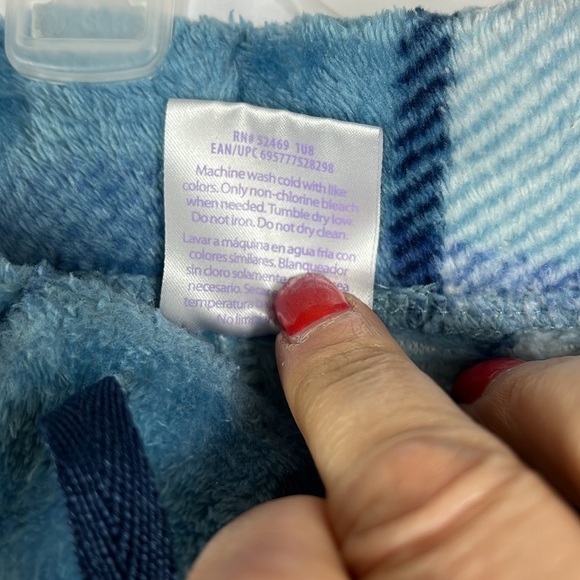 Secret Treasures cozy fuzzy plaid pajama pants in blue drawstring Sz S (4-6) - Picture 7 of 7